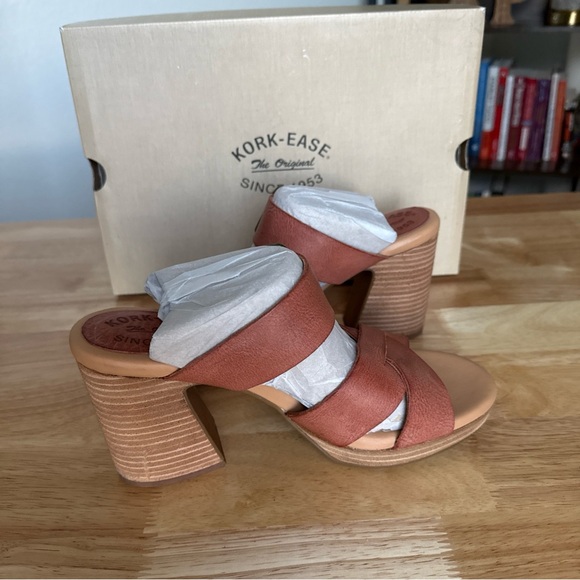 Kork Ease Women’s Hesperia Block Heel Slide Rust Apache Size 8M NIB - Picture 5 of 12